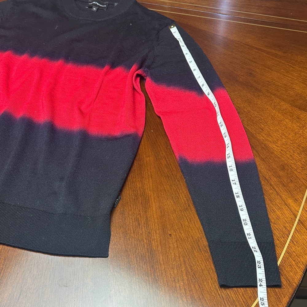 Emporio Armani Navy & Red Tie-Dye Ombre Sweater – Women’s Medium Size XS - Picture 7 of 12